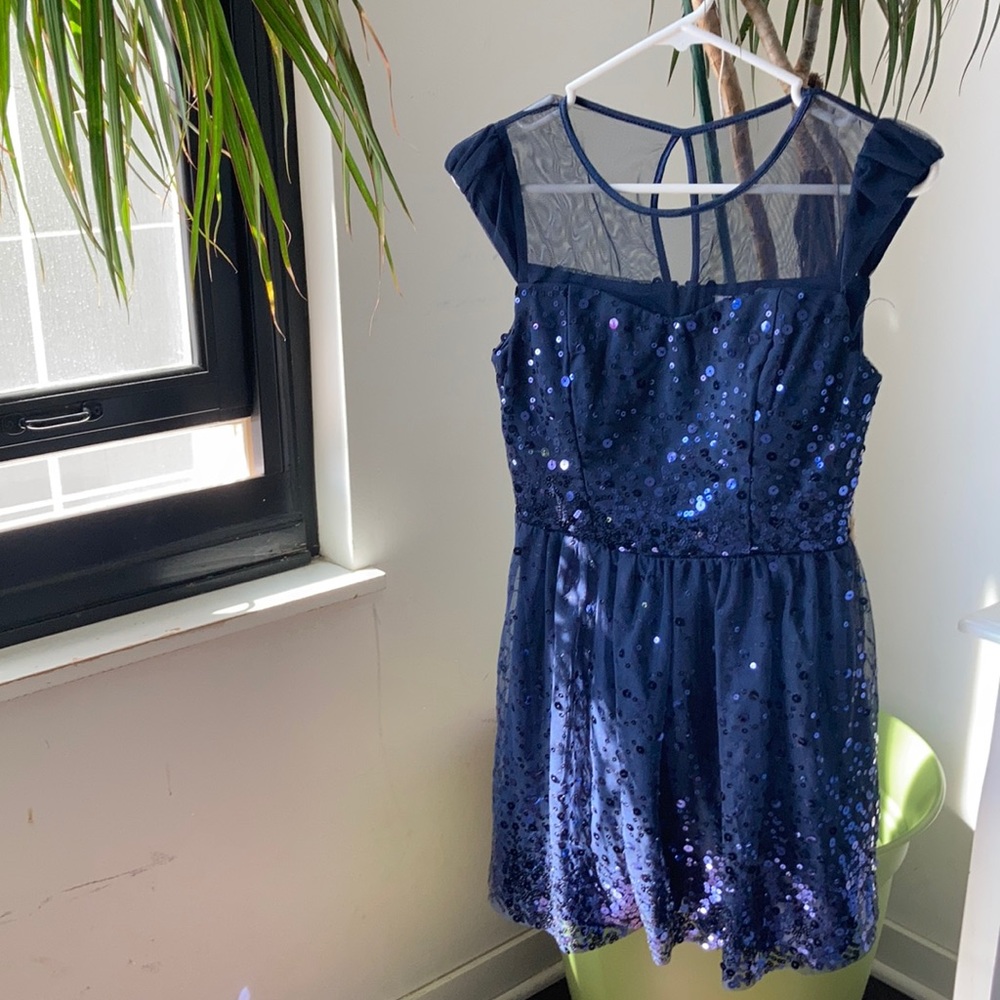 dELiA*s navy blue sequin dress